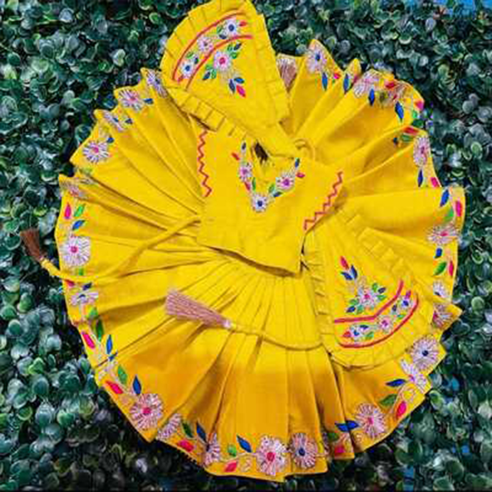 Yellow Gota Embroidery Dress