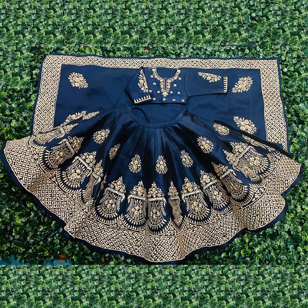 Dark Blue zari work Dress For Mata Rani