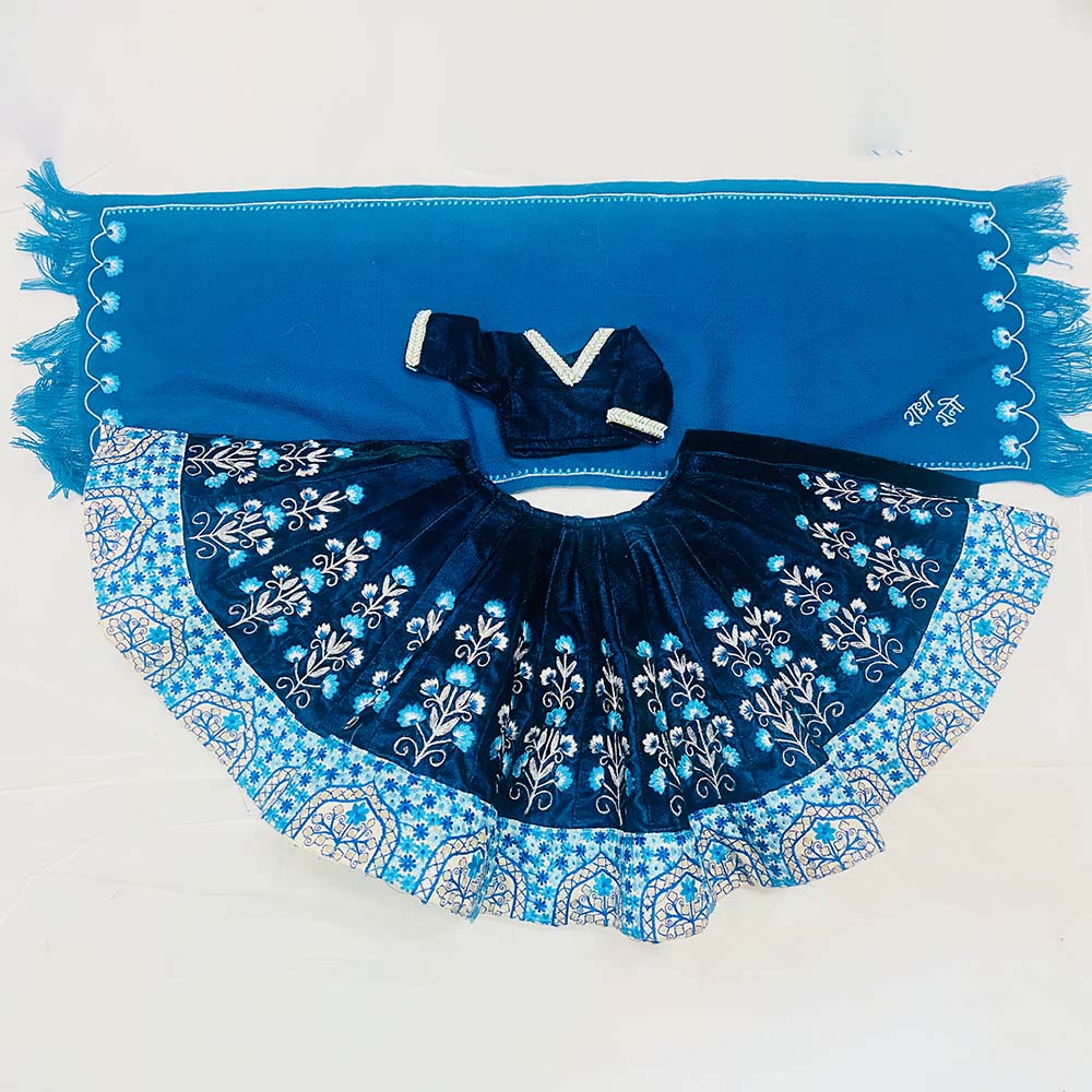Blue Embroidery Dress for Mata Rani