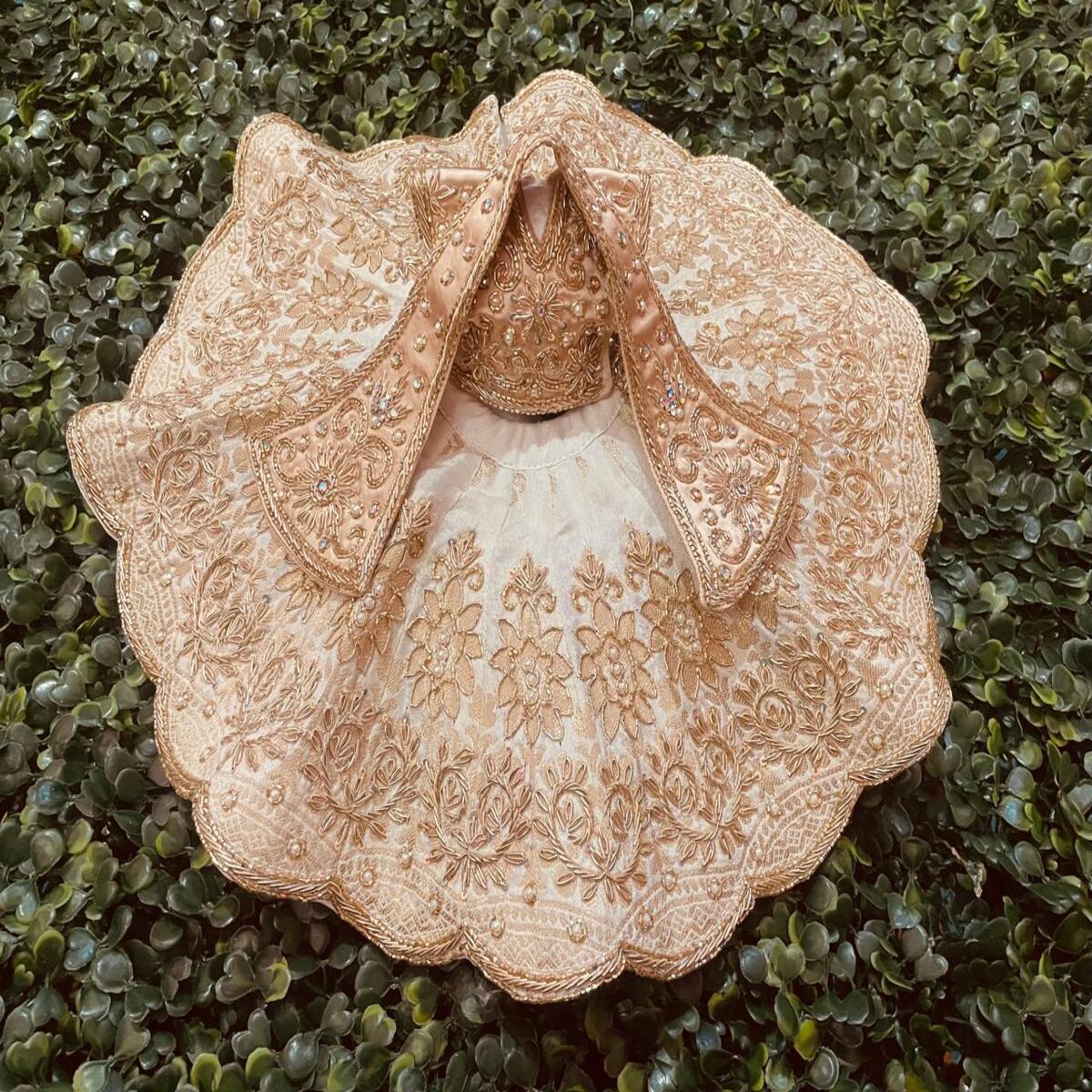 Off White Color Zardosi Work Dress For Laddu Gopal Ji