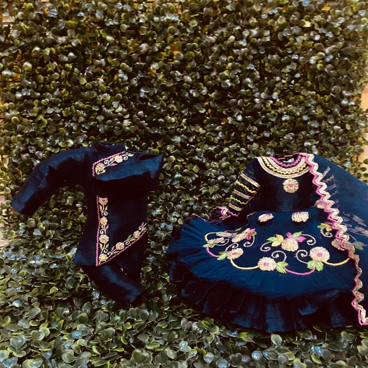 Navy blue Designer Dress For Radha Krishna